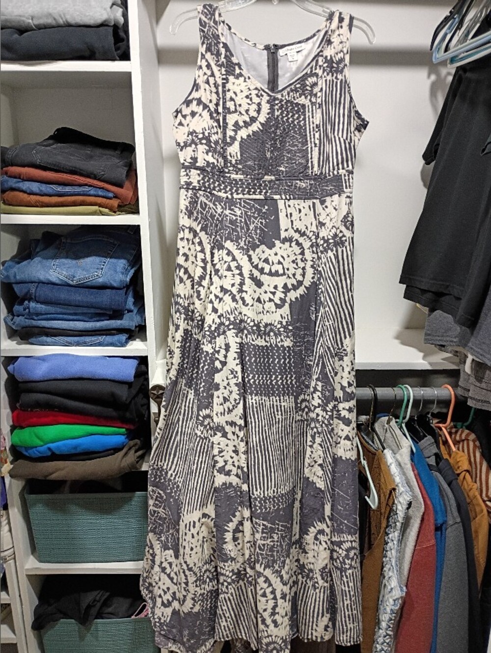 100% Cotton Coldwater Creek Batik Printed Maxi Dress